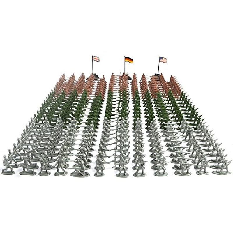 RAINBOW TOYFROG Army Men Play Bucket-Soldiers of WWII-Over 300 Piece Set