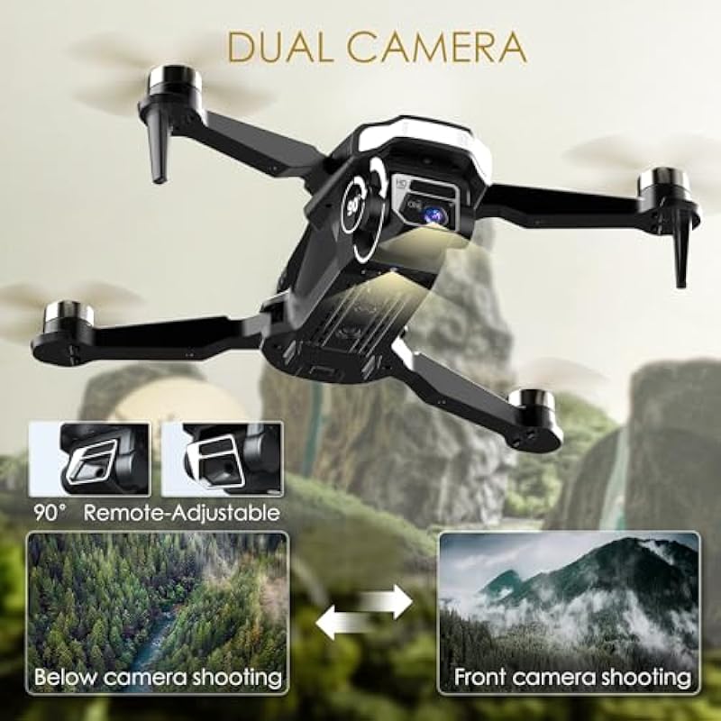 Durable Brushless Motor Drone with Camera for Beginners, CHUBORY A68 WiFi FPV Quadcopter with 1080P HD Camera, Auto Hover, 3D Flips, Headless Mode, Trajectory Flight, 2 Batteries, Carrying Case