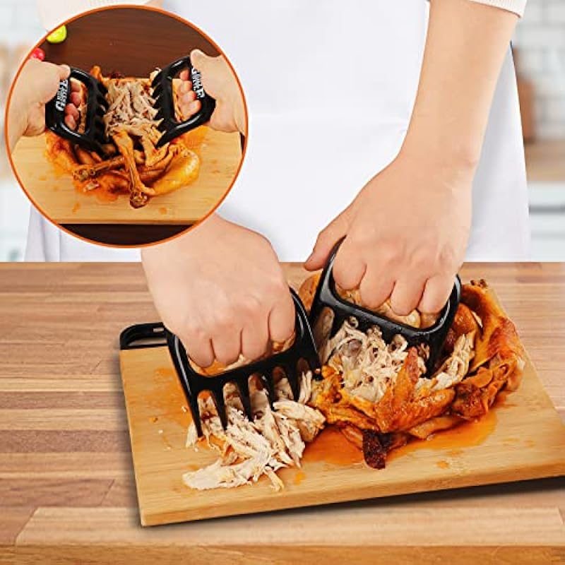 Meat Shredder Claws for Shredding, Bear Meat Paws, Barbecue Tools for Handling Turkey, Chicken and Pulled Pork, BBQ Grill Accessories for Smoker, Kitchen Cooking Gifts for Thanksgiving Christmas