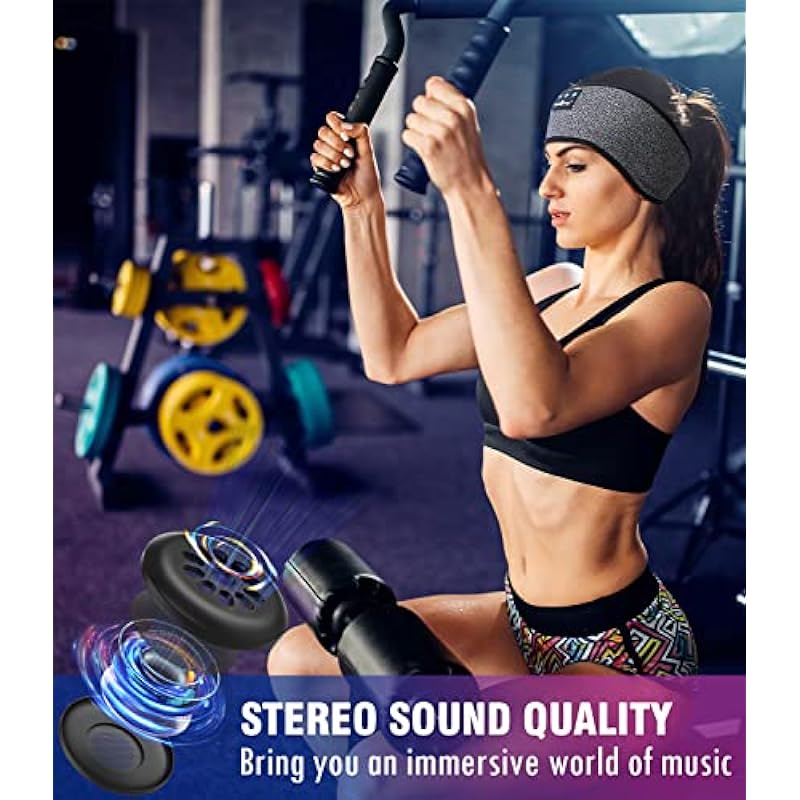 MUSICOZY Sleep Headphones Wireless Bluetooth 5.2 Sports Headband Headphones with HD Stereo Speakers Unique Gifts Cool Gadgets Perfect for Sleeping Workout Jogging Yoga Insomnia Air Travel Gifts