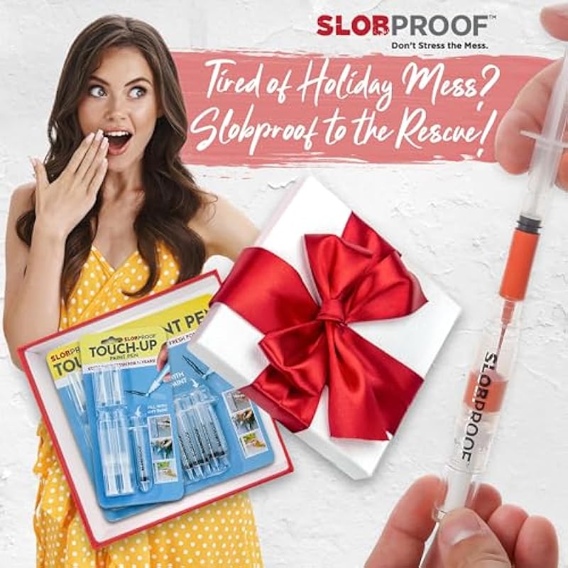 Slobproof Touch Up Paint Pen | Fills with Any Paint for Color-Matched Paint Touchups to Scuffed Walls and Trim | Keeps Acrylic Paint Fresh for At Least 7 Years | Includes 5 Fine Brush-Tips, 5-Pack