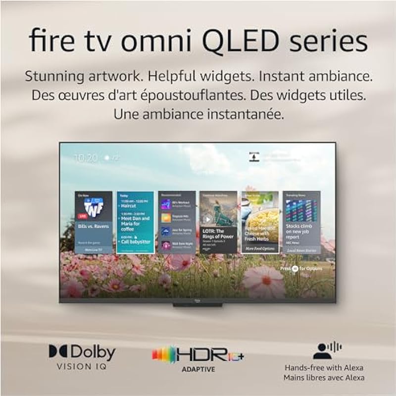 Amazon Fire TV 43″ Omni QLED Series 4K UHD smart TV, Dolby Vision IQ, Fire TV Ambient Experience, hands-free with Alexa