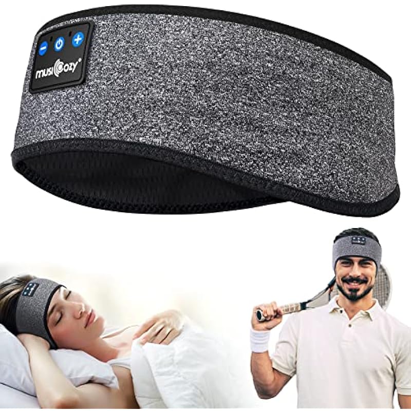 MUSICOZY Sleep Headphones Wireless Bluetooth 5.2 Sports Headband Headphones with HD Stereo Speakers Unique Gifts Cool Gadgets Perfect for Sleeping Workout Jogging Yoga Insomnia Air Travel Gifts