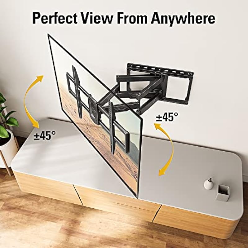 Mounting Dream UL Listed TV Wall Mount for Most 42-84 Inch TV, Full Motion TV Mount with Swivel and Tilt, TV Bracket with Articulating Dual Arms, Fits 16inch Studs, Max VESA 600X400 mm, 100 lbs,MD2617