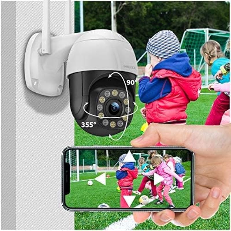 Security Camera Outdoor, Outdoor Wireless 1080P Pan/Tilt/Zoom PTZ WiFi Waterproof Security IP Camera 2-Way Audio & 5X Digital Zoom