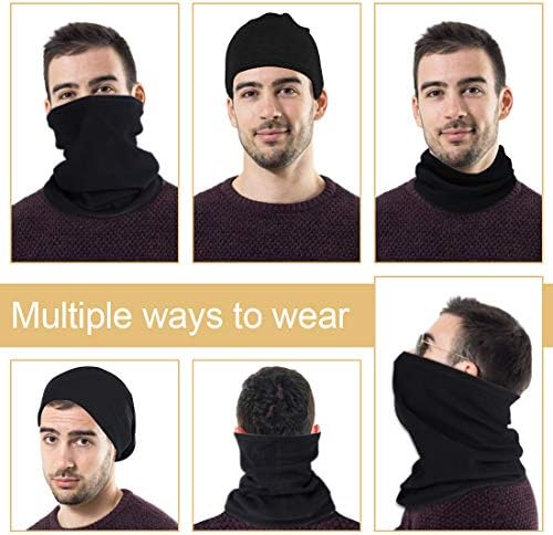 2 Pack Winter Neck Warmer Gaiter,Soft Fleece Windproof Face Cover Mask Scarf Bandana for Men & Women Outdoor Sports