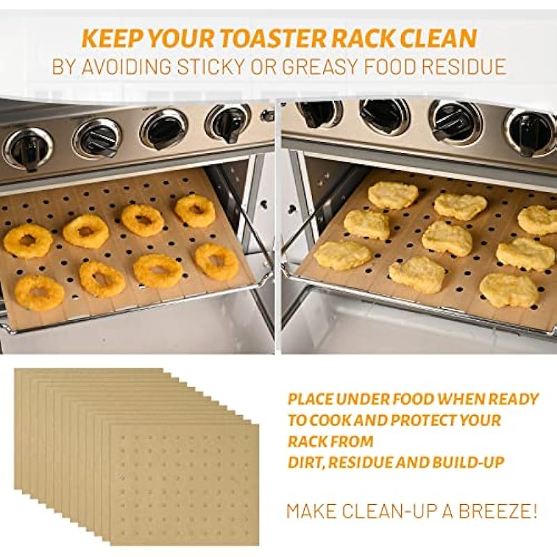 WMKGG 100 PCS Unbleached Air Fryer Parchment Paper, 11 x 9 inch Perforated Rectangular Air Fryer Toaster Oven Disposable Liners for Cuisinart, Ninja Foodi, Breville, Gowise, Black Decker