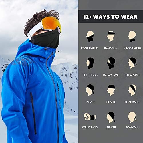 SUNLAND Neck Gaiter Bandana Face Mask UV Dust Protection Face Covering Elastic Face Scarf Mask 3Pack