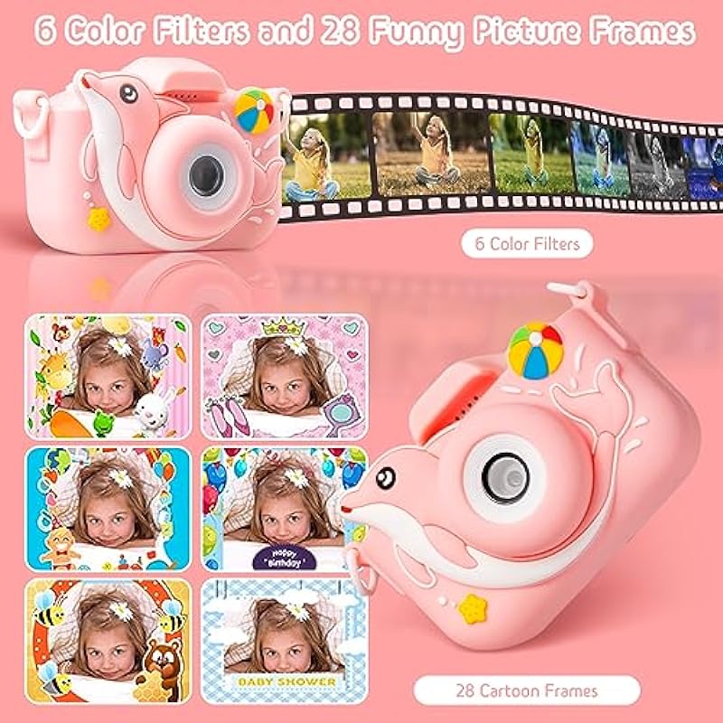 Bealanu Kids Camera for 3-12 Years Old Girls/Boys, 48.0mp Digital Dual Camera for Kids with 1080P HD Video and 2.0 Inch IPS Screen 64GB TF Card, Perfect Christmas Birthday Festival Toy Gifts for Kids