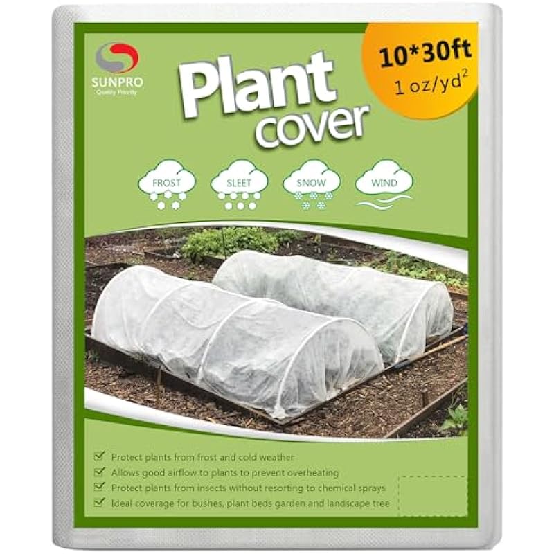 Plant Covers Freeze Protection,10Ft x 30Ft Reusable Floating Row Cover,Freeze Protection Plant Blankets for Cold Weather (Support Hoops Not Included)