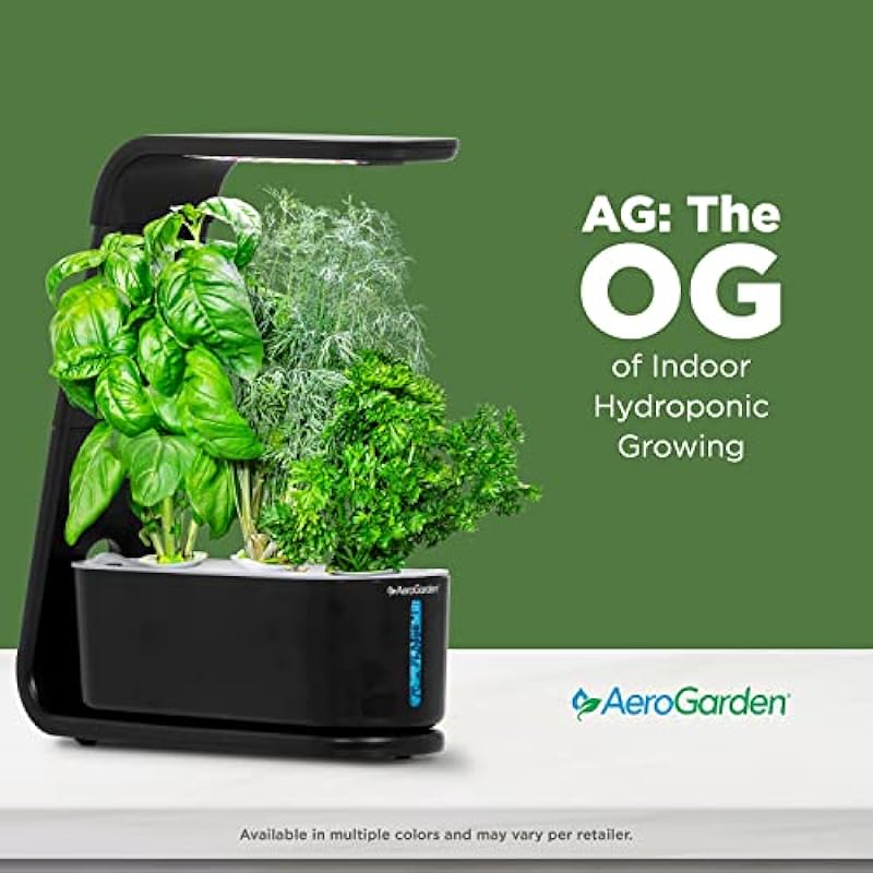 AeroGarden Sprout with Gourmet Herbs Seed Pod Kit – Hydroponic Indoor Garden, Black