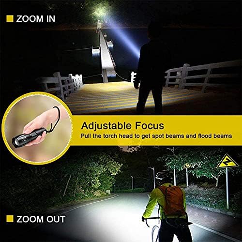 LED Flashlight, Ultra Bright XML T6 Handheld Flashlights – High Lumen, Zoomable, 5 Modes, Water-Resistant – Perfect for Camping Biking Home Emergency or Gift-Giving（2 Pack）