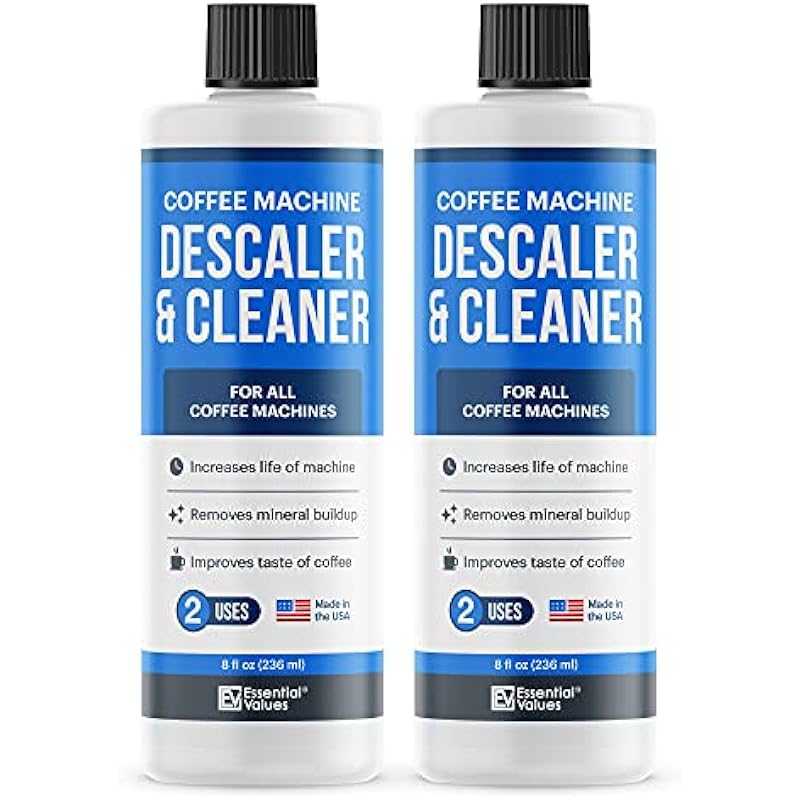 Universal Descaling Solution (2 Pack, 4 Uses Total), Designed For Keurig, Ninja, Nespresso, Delonghi and All Single Use Coffee and Espresso Machines, Coffee Machine Descaler Made in the USA