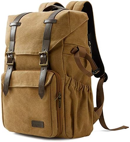 BAGSMART Camera Backpack, Anti-Theft DSLR SLR Camera Bag Water Resistant Canvas Backpack with Rain Cover, Tripod Holder