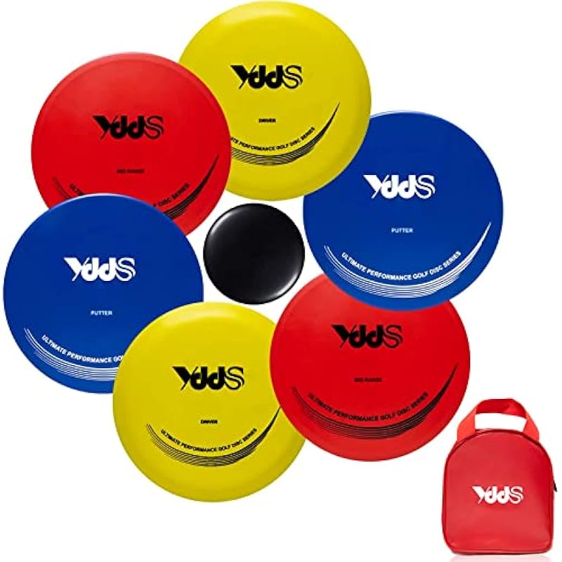 Disc Golf Set – Driver, Mid-Range & Putter, Comfortable DX Plastic, Colors May Vary (6 Pack)