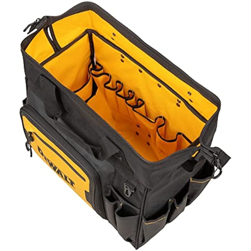 DEWALT 18 in. Rolling Tool Bag on Wheels, Water Resistant Compartment, 27 Pockets, Telescopic Handle (DWST560107)