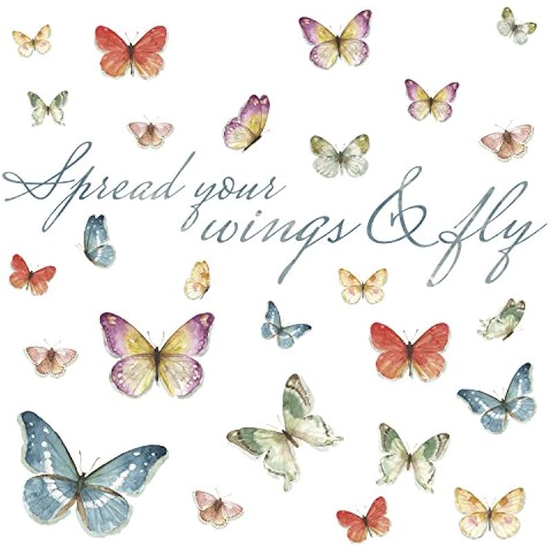 RoomMates RMK3263SCS Lisa Audit Butterfly Quote Peel and Stick Wall Decals