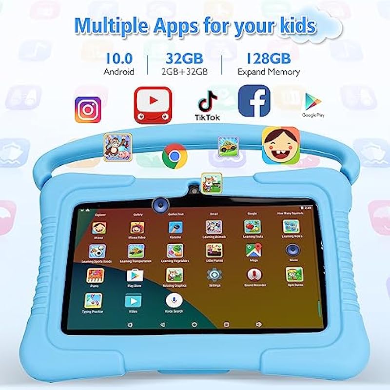 Veidoo Kids Tablet, 7 inch Android Tablet PC, 2GB RAM 32GB ROM, Safety Eye Protection IPS Screen, WiFi, Dual Camera, Games, Parental Control APP, Learning Tablet for Kids