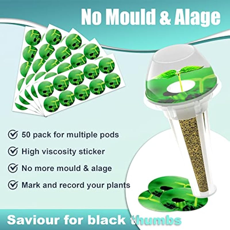 124 pcs Seed Pod Kit for Aerogarden, Grow Anything Kit for Hydroponics, Hydroponics Supplies with 50 Grow Sponges, 50 Pod Labels, 12 Baskets, 12 Planting Domes, Compatible with IDOO