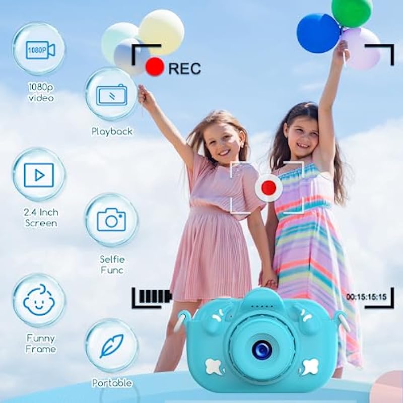 Kids Camera,YOODEE 1080P HD Selfies Kids Digital Camera with 32GB Card for 3-9 Years Old Boys Girls Children, Mini Camera Toy for Kids Christmas Birthday Gift