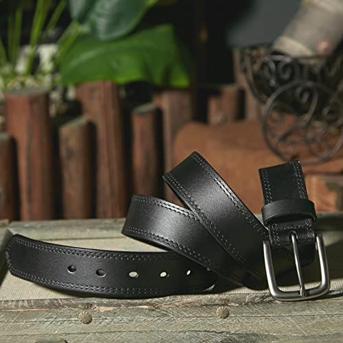 VATAN Men’s Genuine Leather Casual Every Day Jean Dress Belts, 1.4″ Handmade Men Leather Belt with Gift Box
