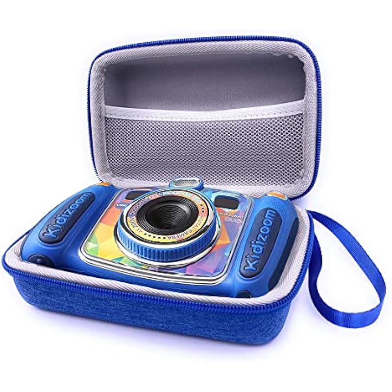 xcivi Hard Carrying EVA Case for VTech Kidizoom Camera for Kids – Compatible with VTech KidiZoom Duo Selfie Cam, Printcam with Paper Refills, Twist Connect, DUO 5.0, DUO Dx, Pix, Pix Plus (Blue)