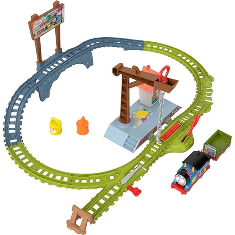 Fisher-Price Thomas & Friends Motorized Train Set Paint Delivery with Battery Powered Thomas & Troublesome Truck for Kids Ages 3+ Years
