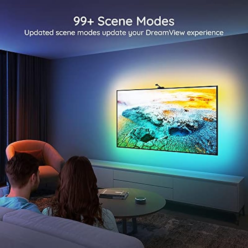 Govee TV Backlight for 75-85 inch TVs, 16.4ft DreamView T1 RGBIC WiFi TV Backlights with Camera, Works with Alexa & Google Assistant, App Control, RGBIC LED Lights for TV with Scene Mode