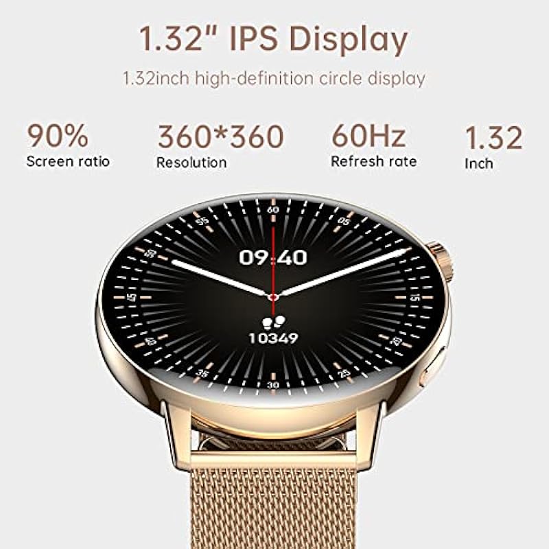 Smart Watch for Women Men (Make/Answer Call) 1.32″ HD Touch Screen Waterproof Smartwatch for Android and iPhone Fitness Tracker with Heart Rate Sleep Monitor AI Voice Control Pedometer Fitness Watch