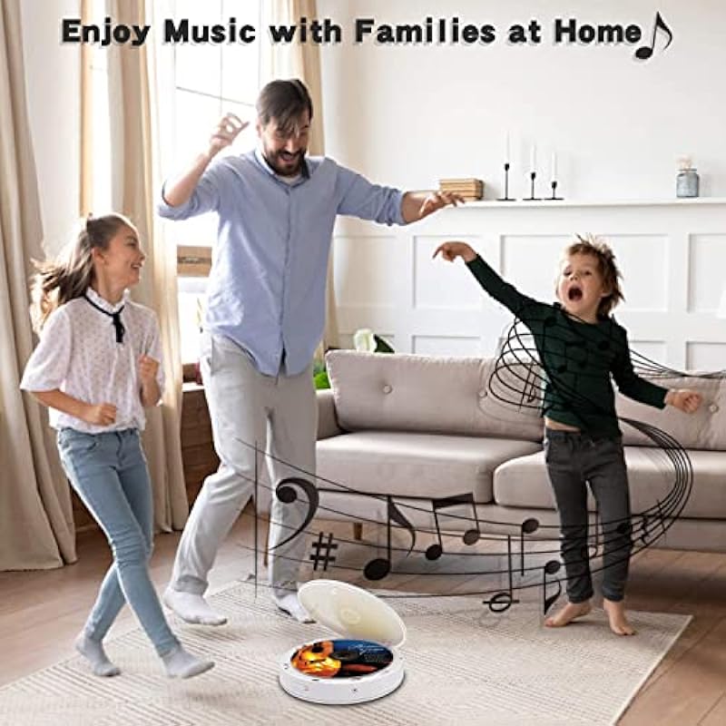 CD Player with Bluetooth,WOKALON CD Players for Home,Compact CD Players Portable for Car/Travel, Home Audio Boombox with Stereo Speaker & LCD Display,Support CD USB AUX Input