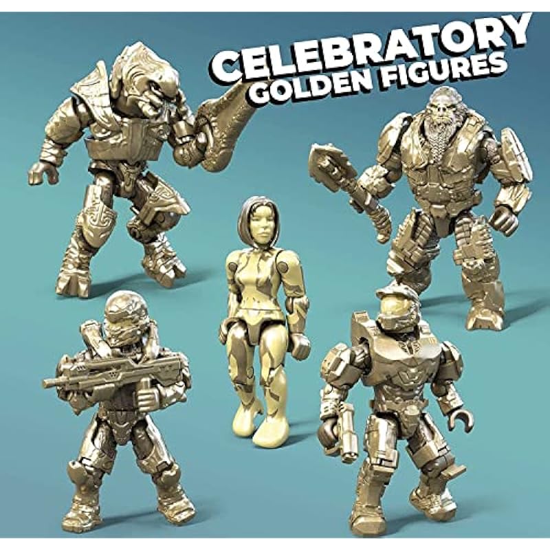 MEGA Halo Action Figures Toy Building Set, 20th Anniversary Pack with 352PIeces, 20 Poseable, Collectable Characters and Accessorie