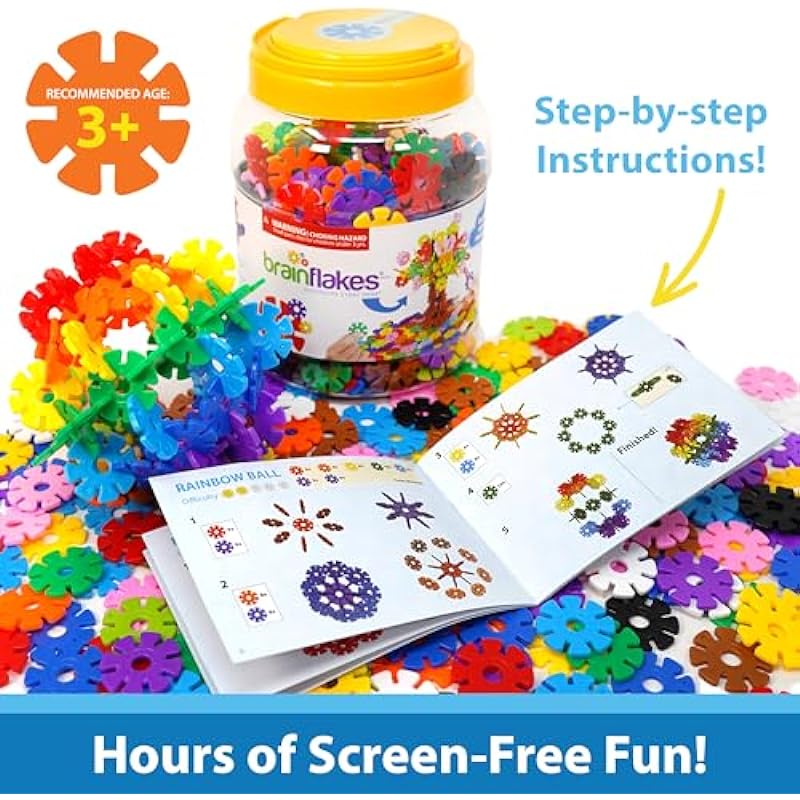 VIAHART Brain Flakes 500 Piece Interlocking Plastic Disc Set | A Creative and Educational Alternative to Building Blocks | Tested for Children’s Safety | A Great STEM Toy for Both Boys and Girls!