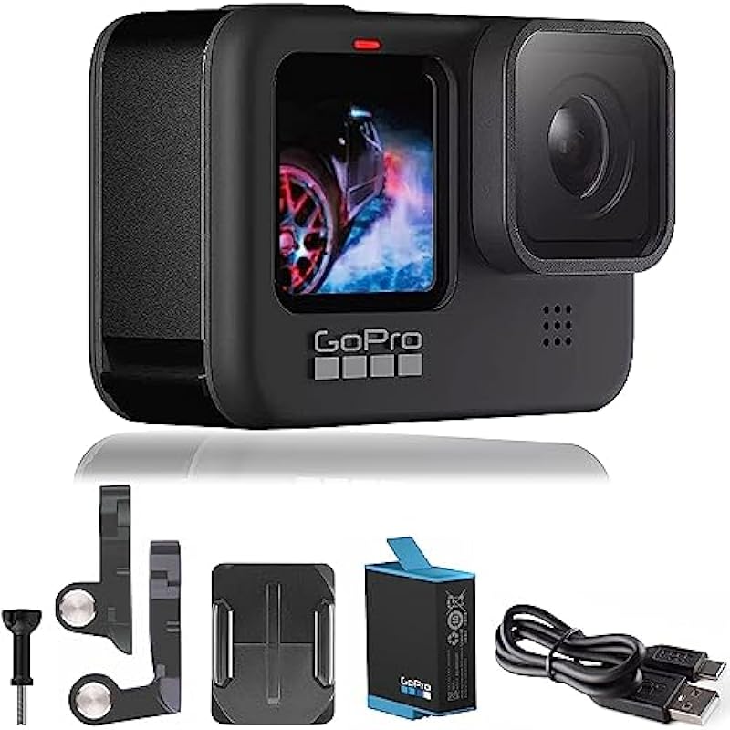 GoPro HERO9 Black – E-Commerce Packaging – Waterproof Action Camera with Front LCD and Touch Rear Screens, 5K Ultra HD Video, 20MP Photos, 1080p Live Streaming, Webcam, Stabilization