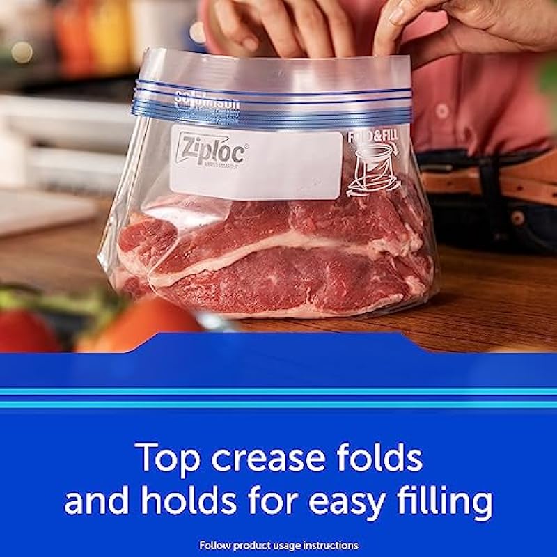 Ziploc Medium Food Storage Freezer Bags, Grip ‘n Seal Technology for Easier Grip, Open and Close, 75 Count