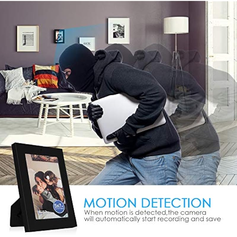 Spy Camera Photo Frame Hidden Camera 1080P Video Recorder for Home Security Nanny Camera with Motion Detection Wireless Surveillance Camera, No WiFi Function