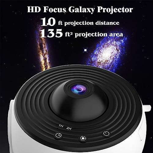 Star Projector,Planetarium Projector Galaxy Projector for Bedroom,360 Degree Rotation Galaxy Night Light with 4K Replaceable 12 Galaxy Discs Large Projection Area Sky Night Light for Kids Adults