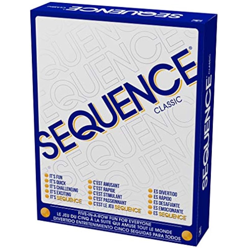 Jax Sequence Trilingual – Original Game with French and Spanish Instructions, White