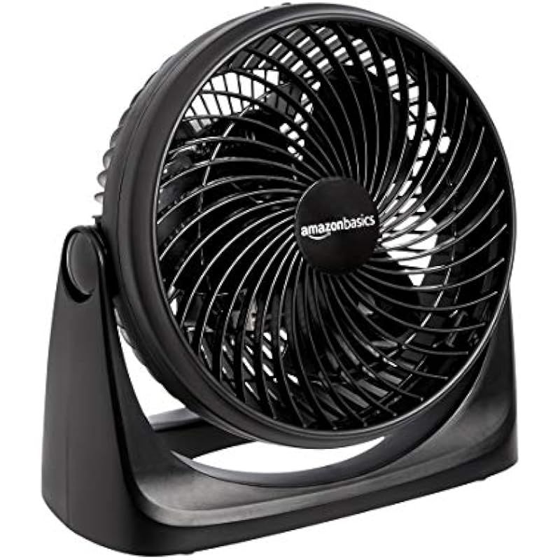 Amazon Basics 3 Speed Small Room Air Circulator Fan, 7-Inch, BLACK & Honeywell Turbo On The Go USB/Battery Powered Fan, Black