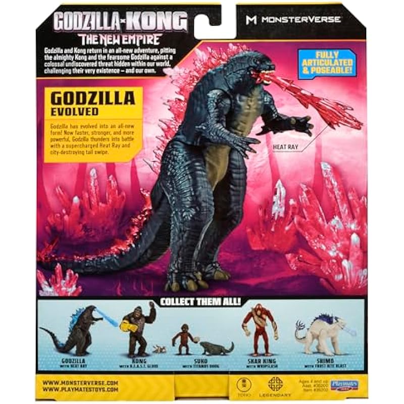 Godzilla x Kong : The New Empire : 6″ Godzilla Evolved (w/Heat Ray) by Playmates Toys