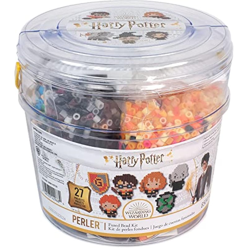 Perler 80-42968 Big Bucket Harry Potter Fuse Bead Kit for Kids and Adults, Comes with 27 Patterns, Multicolor, 8504pcs