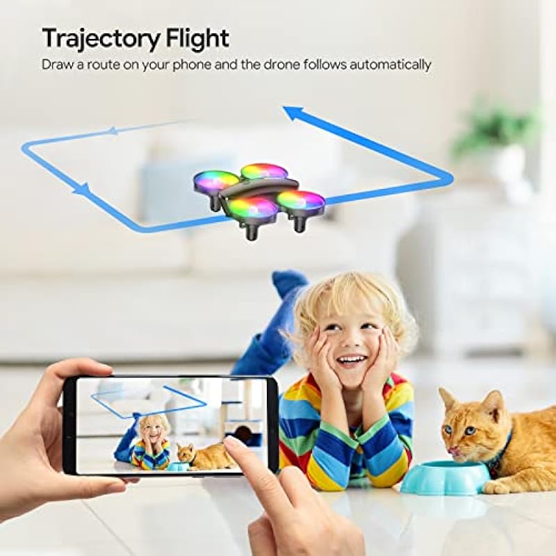 Tomzon A23W Drone with Camera 1080P, Mini LED Kids Drone with Throw to Go, High Speed Rotation and 3D Flip, Drone for Kids Adults with Circle Fly, Gravity Sensor, 3 Speeds, 2 Batteries