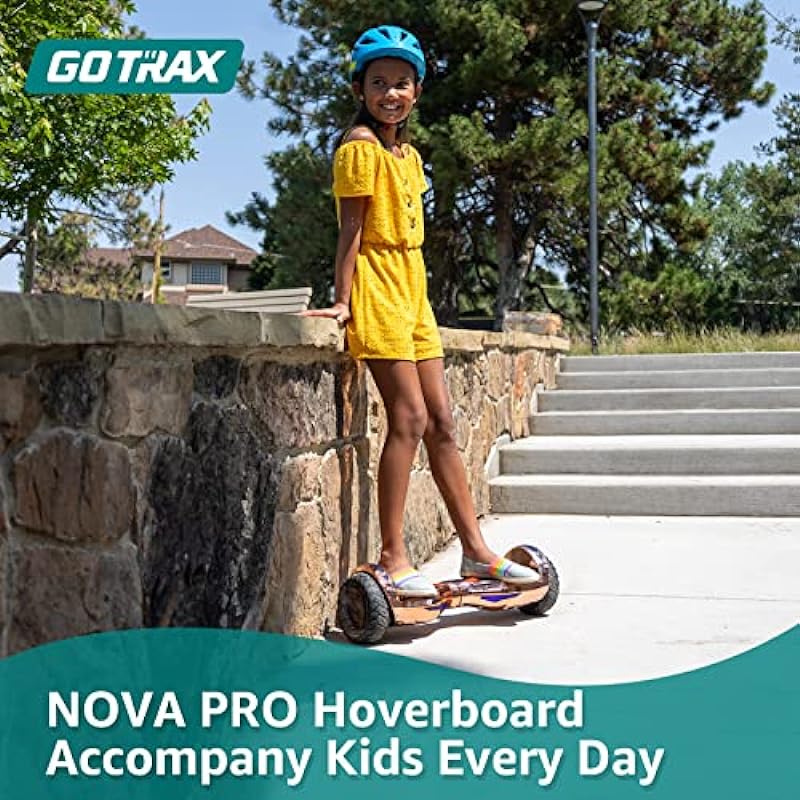 Gotrax NOVA PRO Hoverboard with LED 6.5″ Offroad Tires, Music Speaker and 10km/h & 8km, UL2272 Certified, Dual 200W Motor and 93.6Wh Battery All Terrain Self Balancing Scooters for 44-176lbs Kid Adult