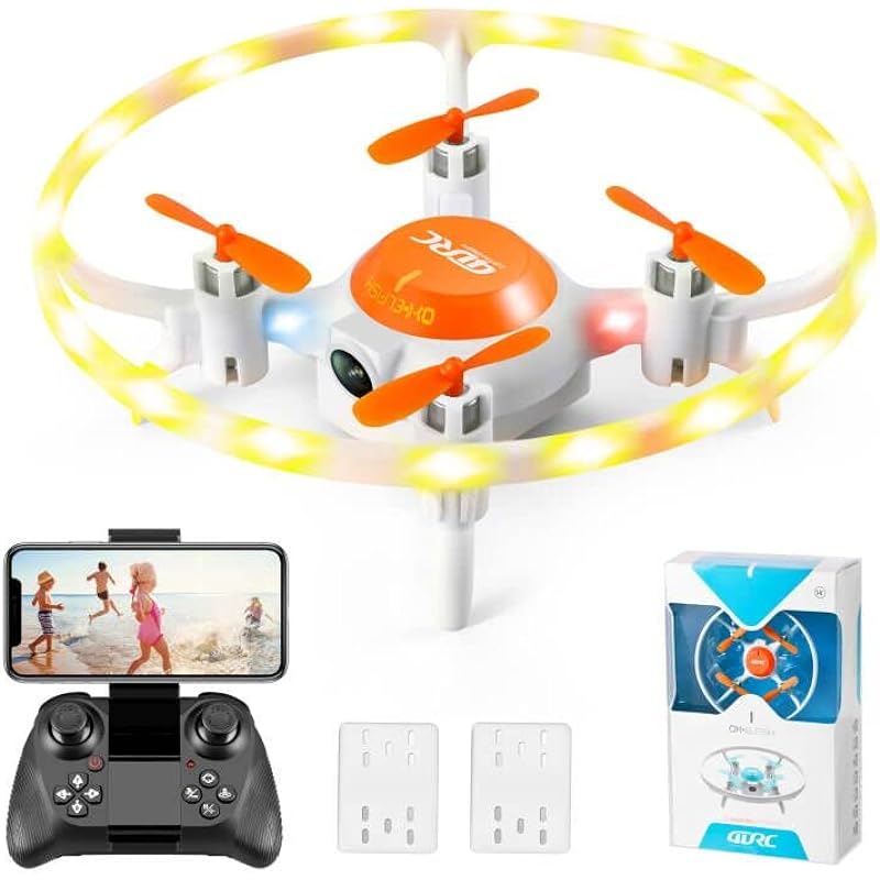 4DRC V5 Mini Drone with 720P Camera for Kids,RC Helicopter with Altitude Hold and Headless Mode,Quadcopter with Neno Lights,Propeller Full Protect and 3 Batteries, Gift for Boys Girls