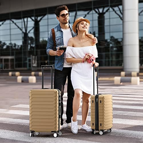SHOWKOO Luggage Sets Clearance ABS 3pcs Hardside Lightweight Durable Suitcase Sets Spinner Wheels Suitcase with TSA Lock