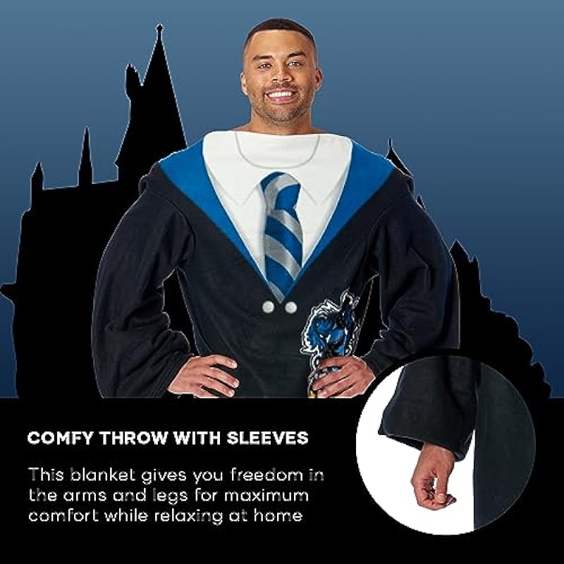 Northwest Comfy Throw Blanket with Sleeves, 48 x 71 Inches, Ravenclaw Rules