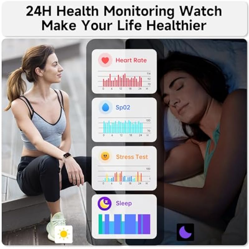 Smart Watch for Men Women,Alexa Built-in Smartwatch(Answer/Make Calls),1.83″ HD Fitness Tracker,IP68 Waterproof 100+ Sport Mode Activity Tracker,Heart Rate SpO2 Sleep Monitor,iOS Android Compatible