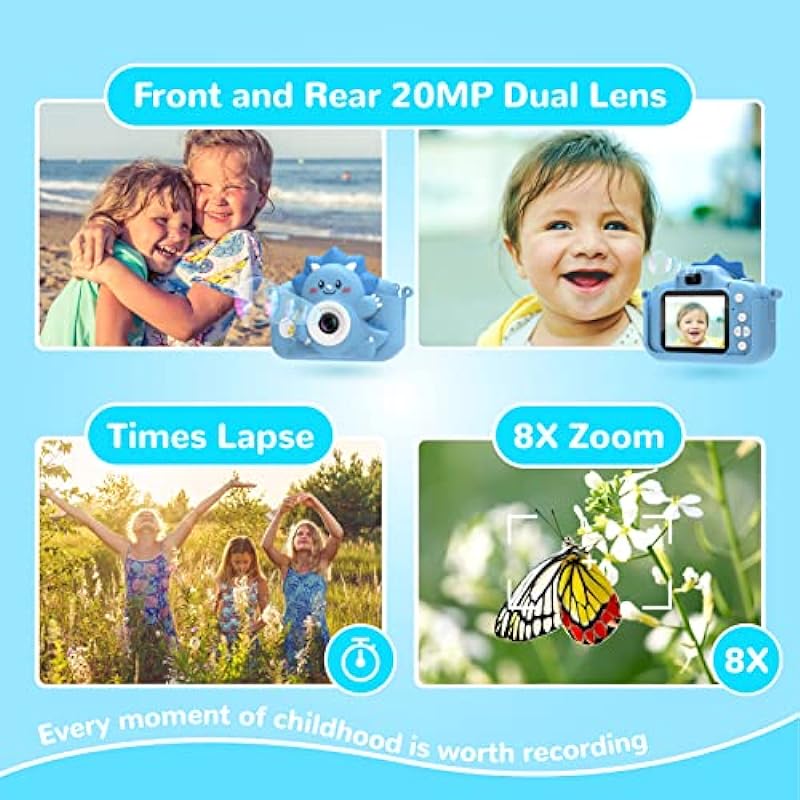 Kids Camera for Girls and Boys, HiMont Digital Camera for Kids with 32GB SD Card, 1080P Toddler Camera & Selfie Video Camera Suitable for Birthday & Christmas Toy Gift for Kids Age 3-10 (Blue)