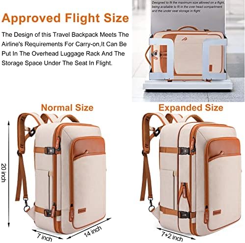 Lumesner Carry on Backpack, Extra Large 40L Flight Approved Travel Backpack for Men & Women