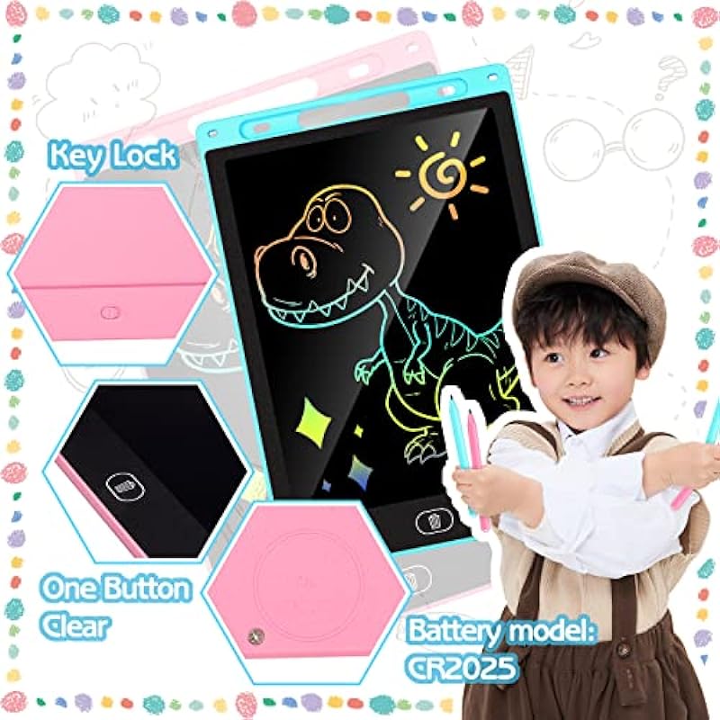 KTEBO 2 Pack LCD Writing Tablet for Kids 10 inch, Toddler Drawing Board Kids Toys for Ages 2-4 5-7 6-8 9 8-12 Years Old Boys Girls, Easter Basket Stuffers for Kids