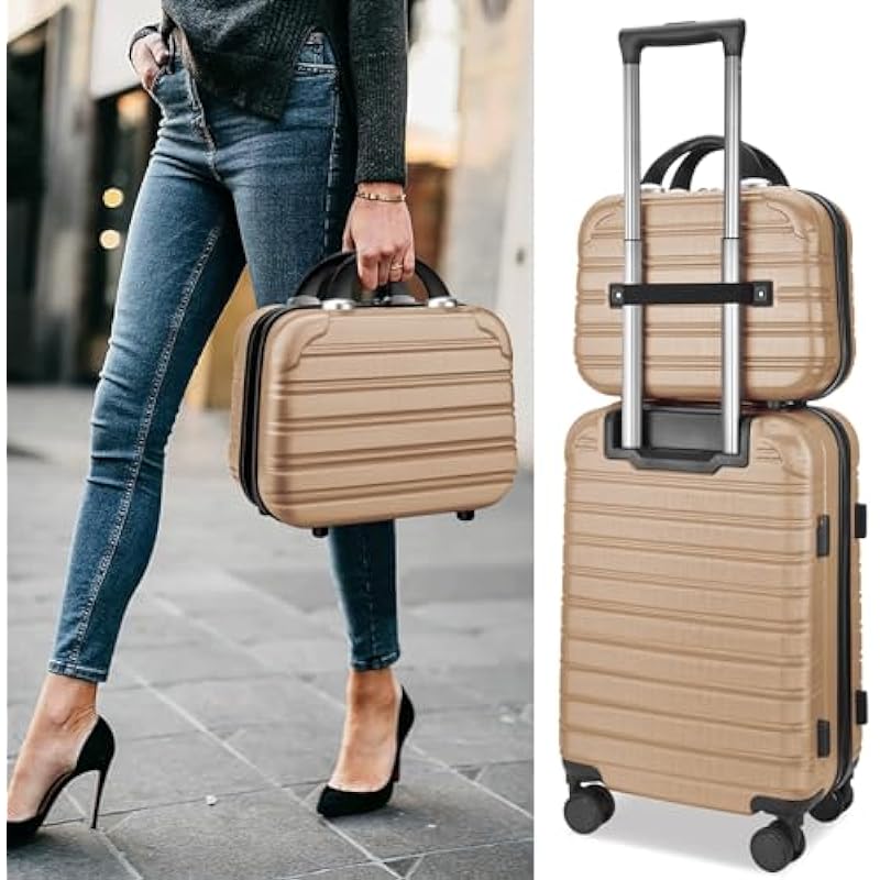 Feybaul Luggage Set Suitcase PC+ABS with TSA Lock Hardshell Carry On Luggage with Spinner Wheels